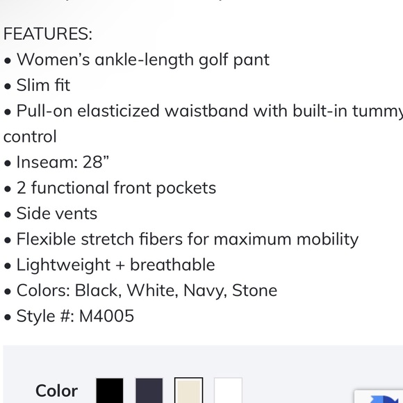 Swing Control Masters Ankle Pant Elasticized Waist W/Tummy Control Beige Size 12 - Picture 15 of 16